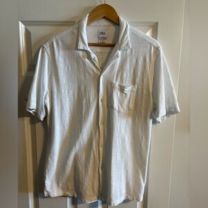 Zara Men's Casual White Button Down Shirt